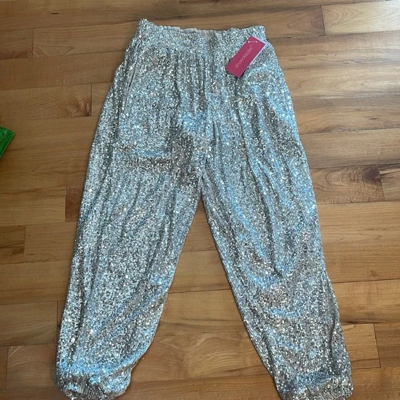 NWT Sequin jogger pants - Picture 2 of 2